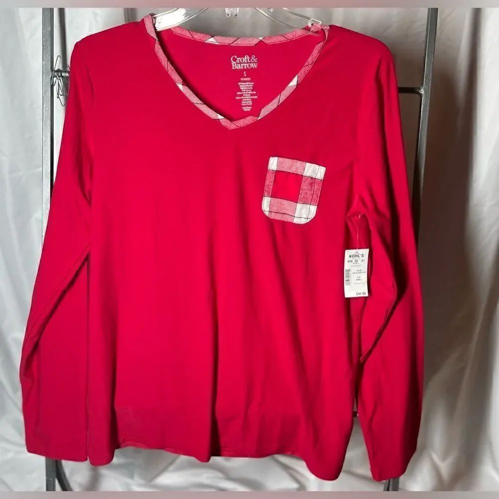 🔥❤️🔥 New! Croft & Barrow Intimates Pajama Top Women’s Size Small NWT